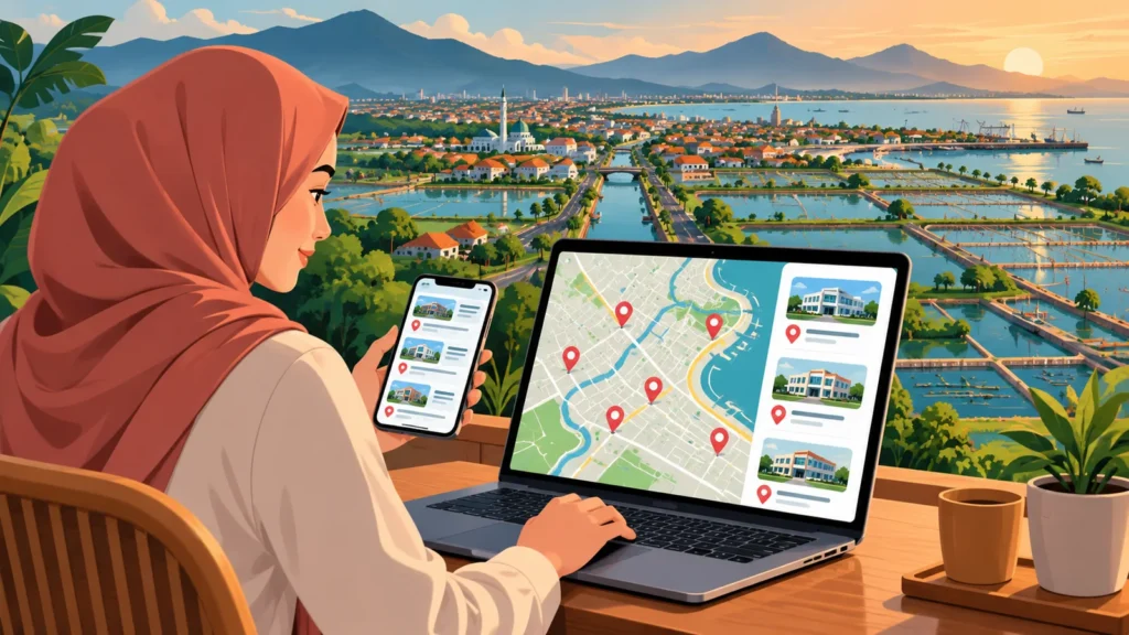 Ilustrasi memeriksa daftar apotek online dan lokasi di Pasuruan