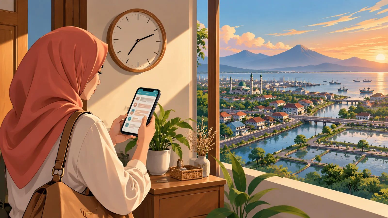 Ilustrasi cek jam operasional Apotek BPJS Pasuruan melalui peta dan checklist sebelum datang